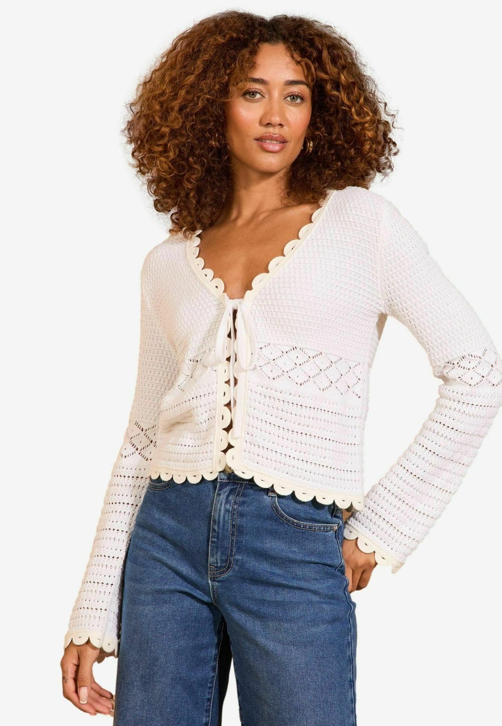 

Кардиган REGULAR FIT - SCALLOP FRONT Love & Roses, белый