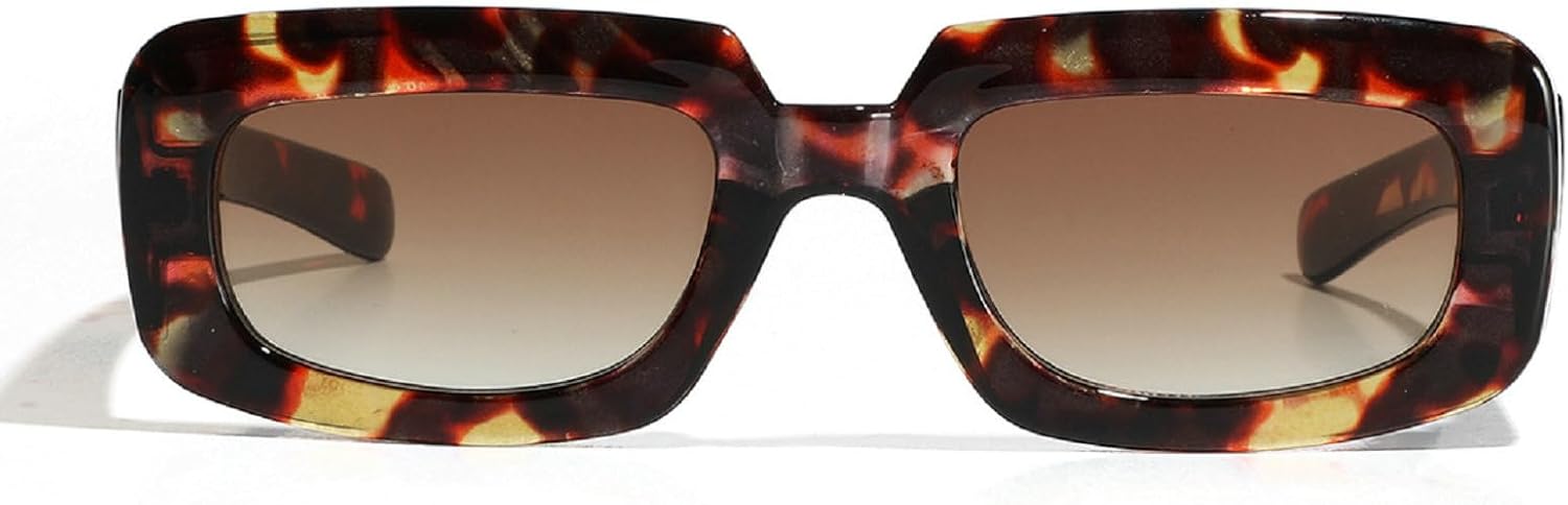 

Модные квадратные солнцезащитные очки для женщин, винтажные градиентные очки с защитой от УФ-излучения UV400, модные солнцезащитные очки для мужчин с заклепками Melrose, Leopard