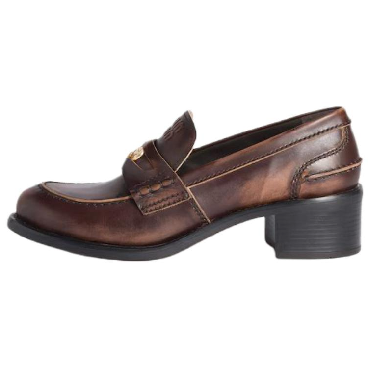 MIU MIU декольские лоферы 5см women's brown