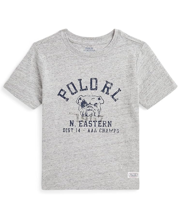 

Футболка Polo Ralph Lauren Kids Cotton Jersey Graphic Tee, цвет Salt & Pepper Heather