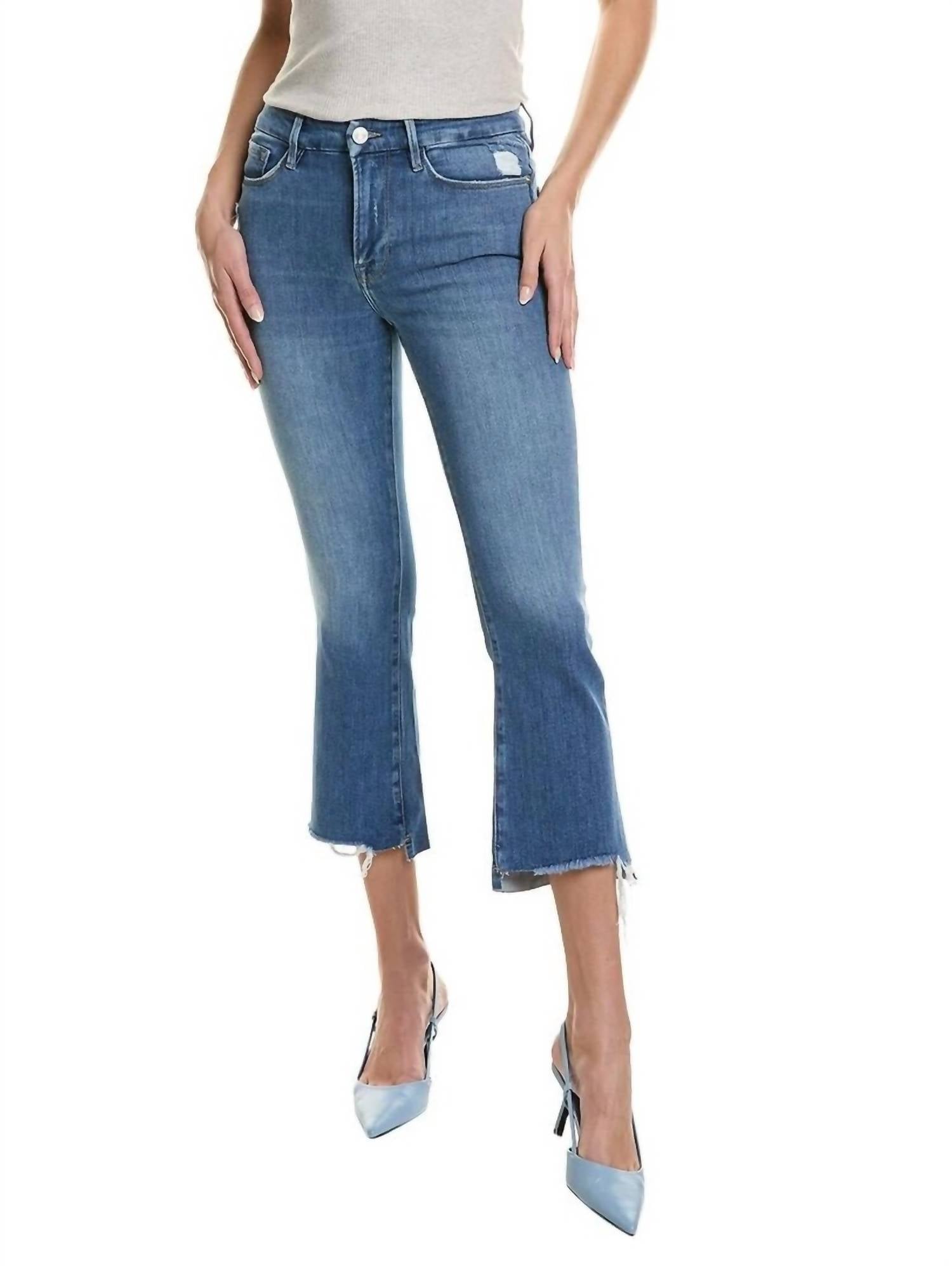 

Джинсы Le Crop Mini Boot в моросящих рваных швах FRAME, цвет drizzle rips chew