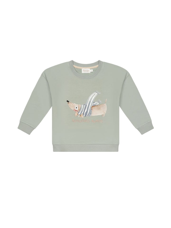 

Leevje Универсальная толстовка оверсайз с изображением таксы и надписью «Приключения ждут» нежно-зеленого цвета