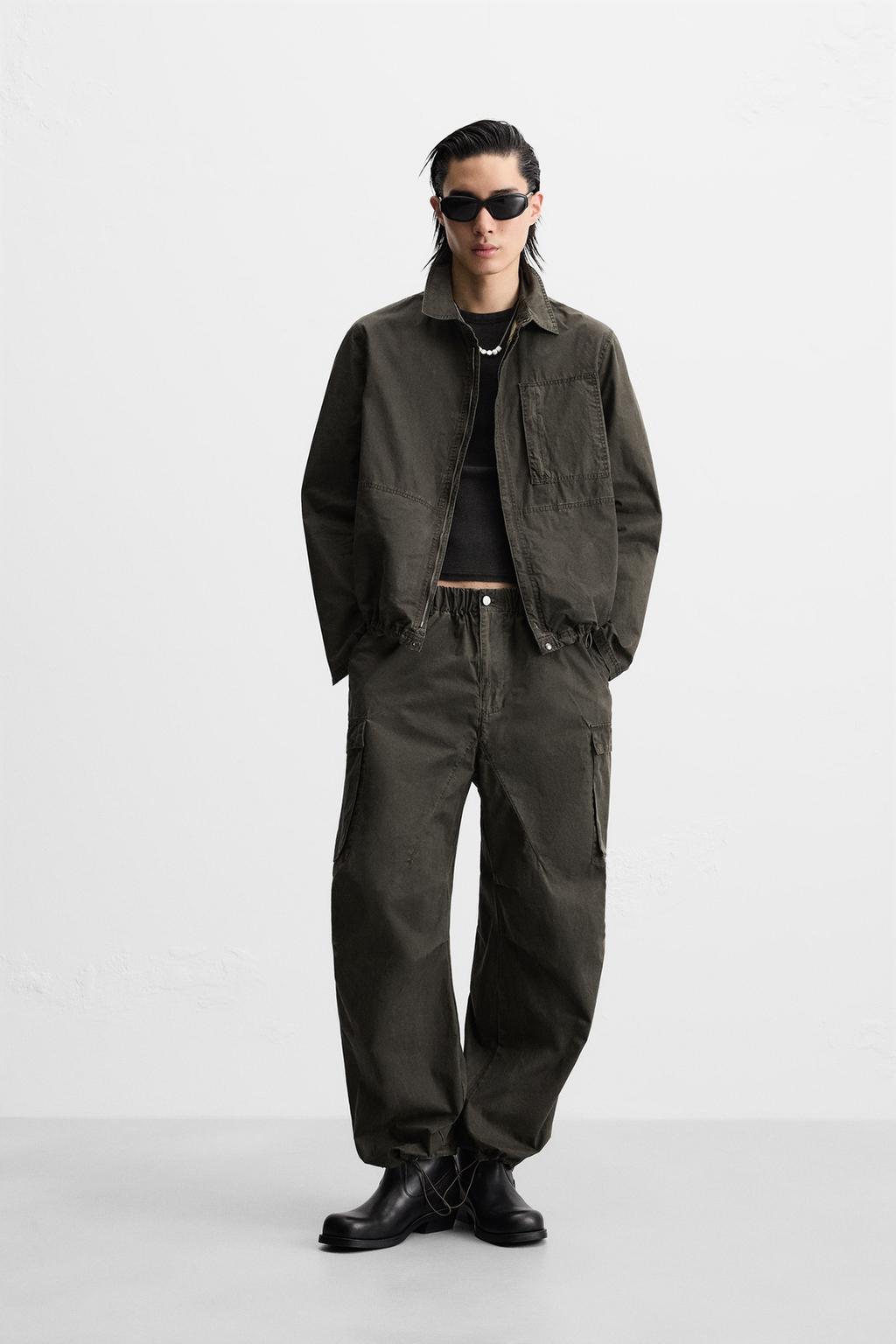 

Выцветшая техническая куртка ZARA, хаки