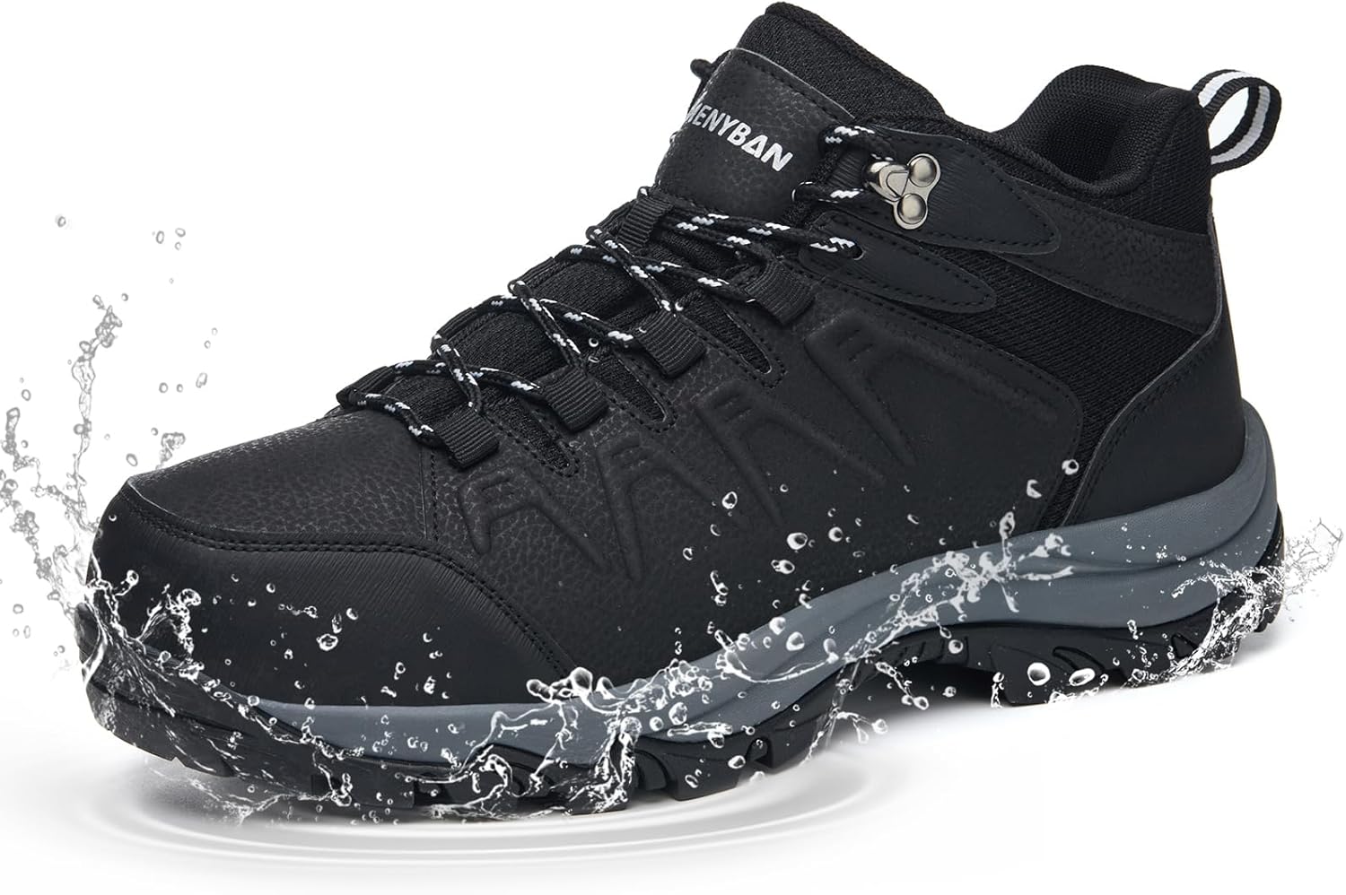 

Водонепроницаемые туристические кроссовки для мужчин с противоскользящей подошвой и поддержкой голеностопа, модные кроссовки для тенниса и прогулок, прочные и удобные для походов, трейлраннинга и активного отдыха на природе Menyban, черный