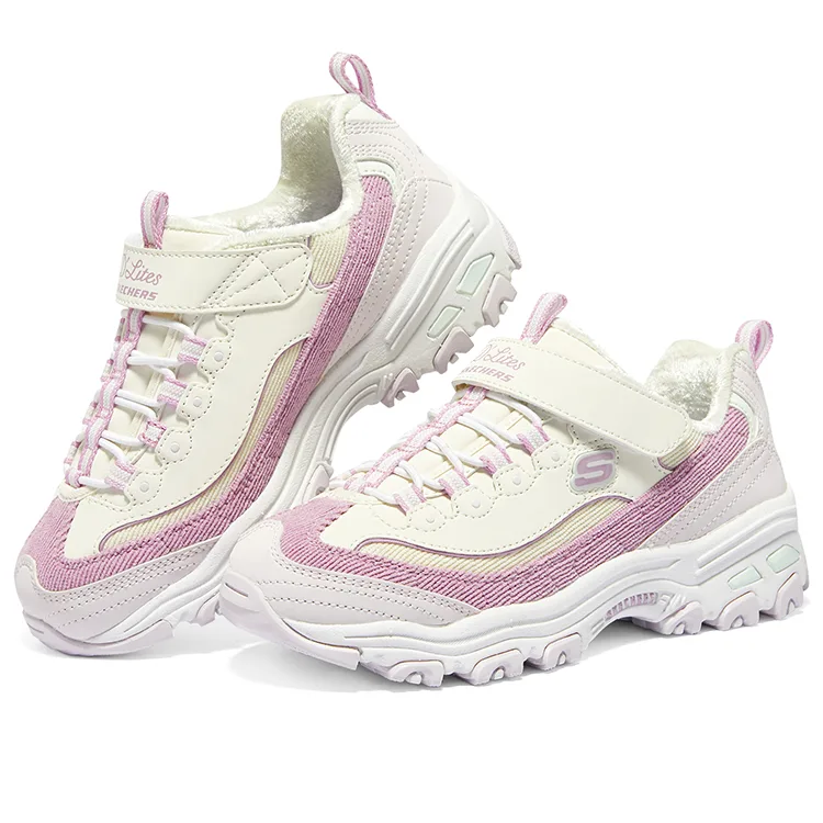 Skechers Детские повседневные кроссовки для девочек белые лавандовые — фото 4