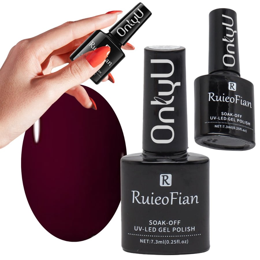 

OnlyU BURGUNDY ЛАК ДЛЯ НОГТЕЙ ГИБРИДНЫЙ С ГЛЯНЦЕВЫМ УФ-ЛАКОМ BURGUNDY/L006