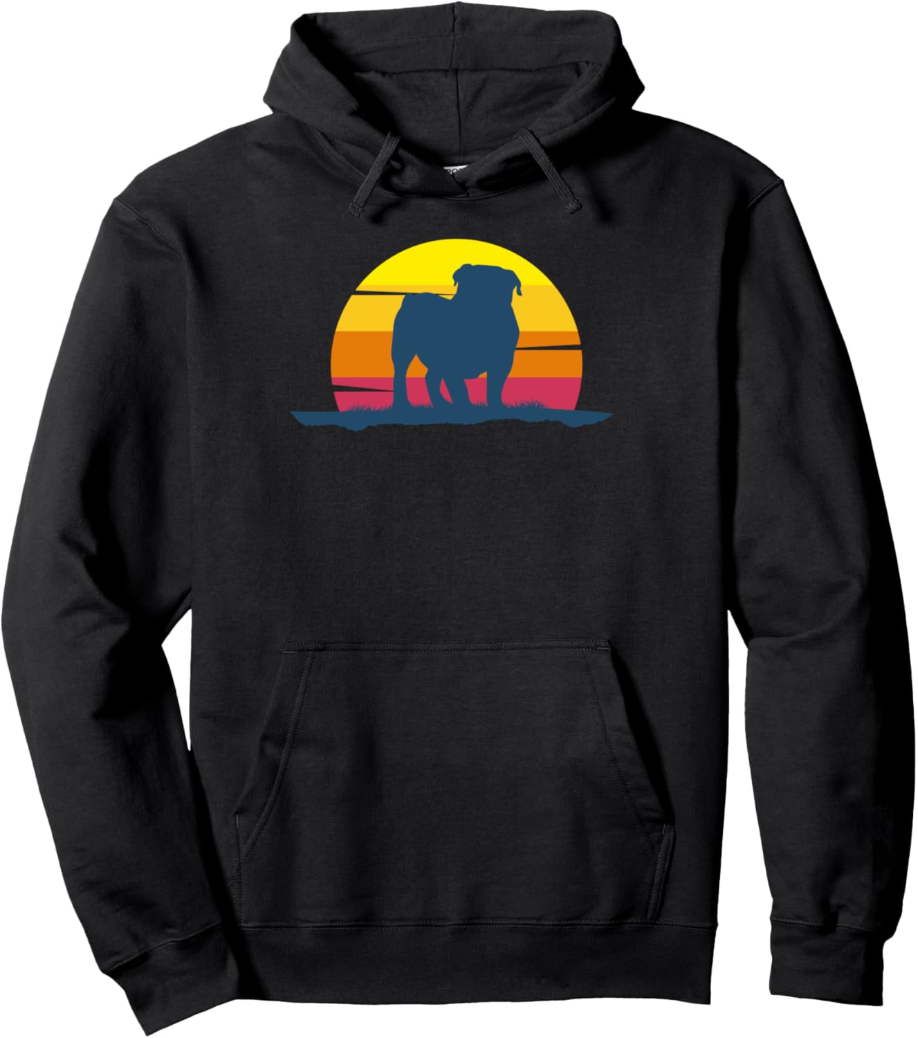 

Худи в стиле ретро с изображением бульдога 99 Gifts Bulldog Retro, черный