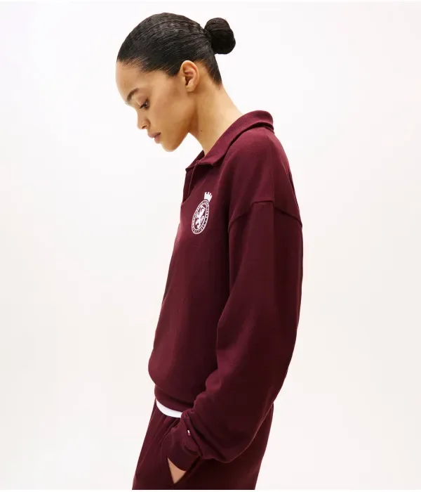 Толстовка loose fit Tommy Hilfiger, бордовый — фото 4