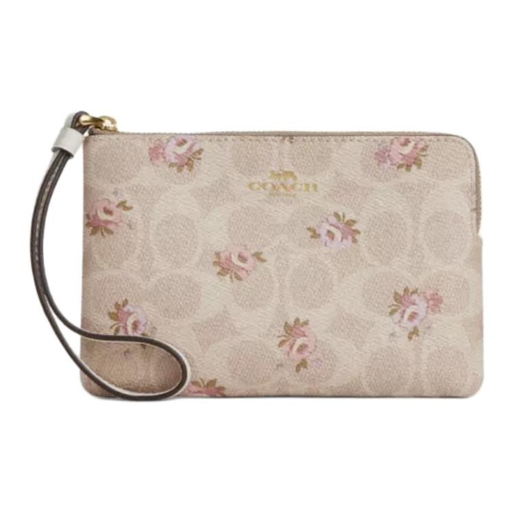 

COACH Угловая молния с покрытием холщовая клатч