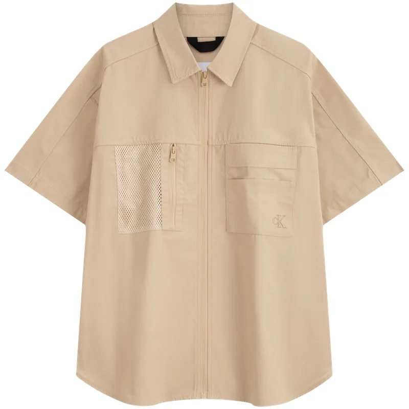 Calvin Klein Рубашка мужская RAE Khaki Lapel Moderate Workwear
