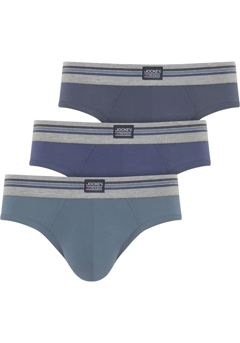 

Жокейские трусы "Cotton Stretch" (3 шт. в упаковке), облегают фигуру, средняя высота талии Jockey, синий