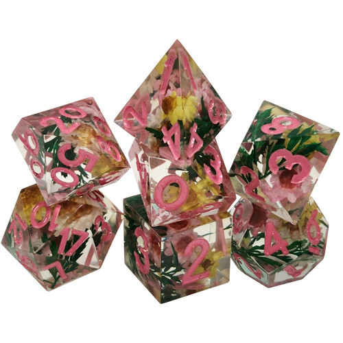 

Аксессуары Metallic Dice Games Sharp-Edge Polyhedral Set: Chrysanthemum W/ Pink (7)