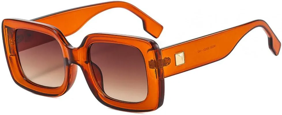 

Женские солнцезащитные очки LVTFCO Fashion с защитой от УФ-излучения UV400, ретро-стиль, декоративные заклепки, модные мужские солнцезащитные очки, Tea Tea Gradient