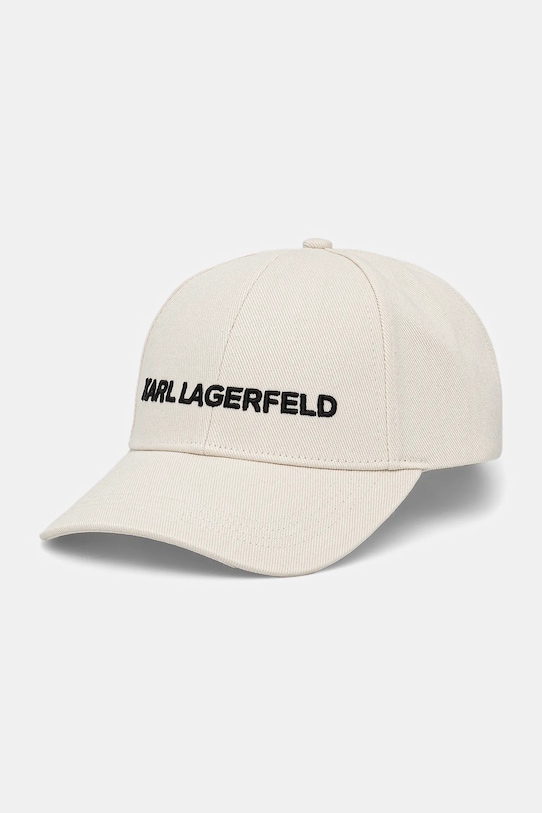 

Хлопковая кепка с козырьком Karl Lagerfeld, бежевый