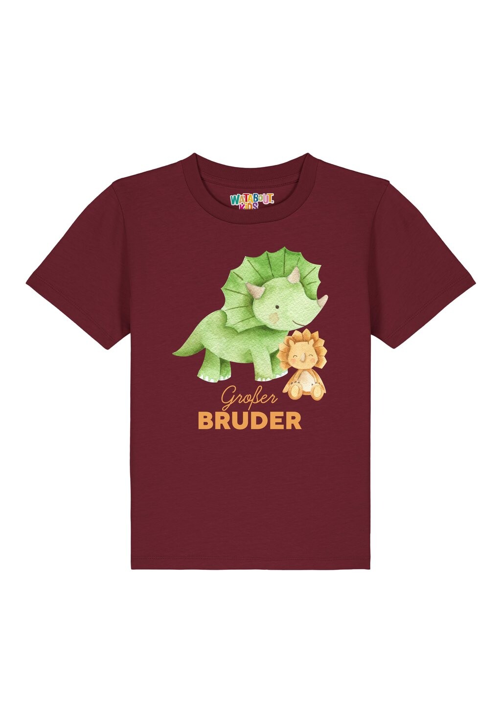 

Футболка с принтом DINOSAURIER GROSSER BRUDER Watapparel, цвет burgundy