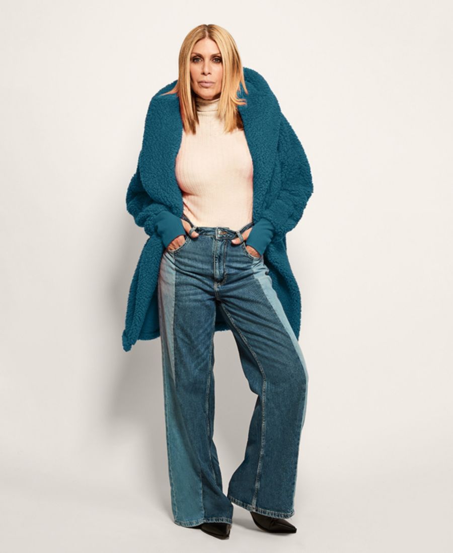 

Домашняя куртка с капюшоном из искусственного меха на пуговицах By JILL MARTIN, Green