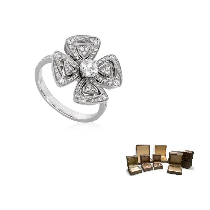 

BVLGARI 18k белое золото кольцо с бриллиантами для женщин silver