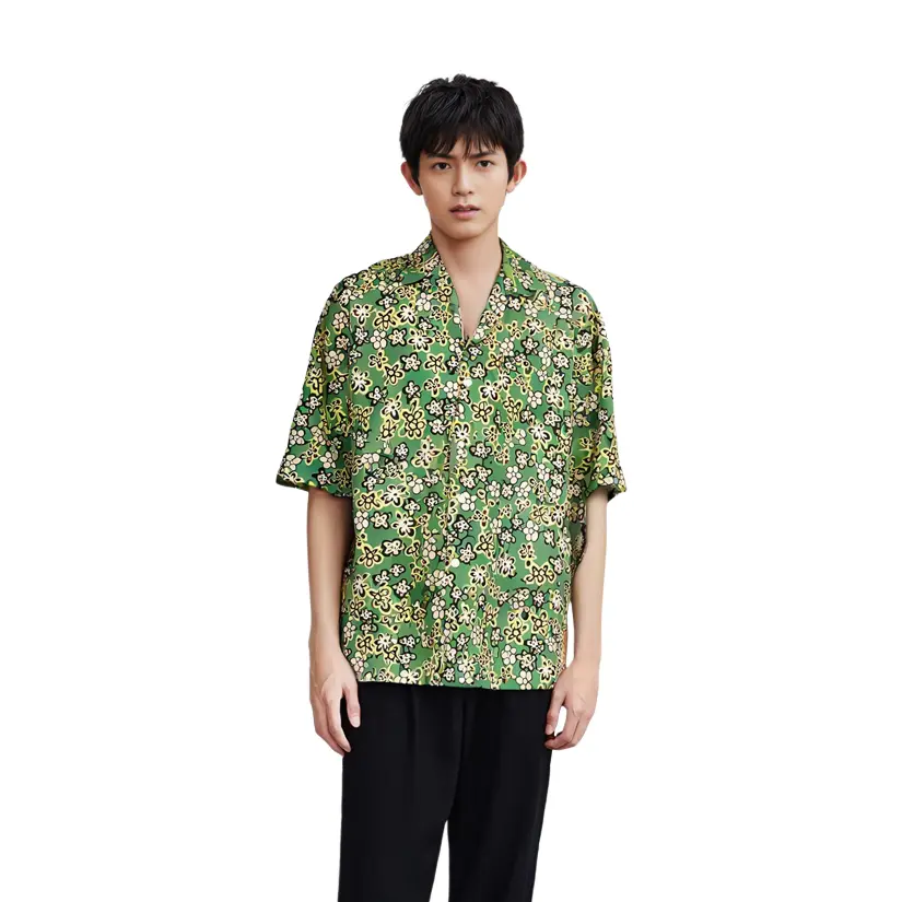 Мужская рубашка Marni Co-Branding, зеленая Uniqlo, зеленый — фото 4