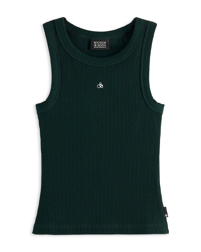 

Детский ребристый топ для девочек - малышки, подростки Scotch & Soda, зеленый