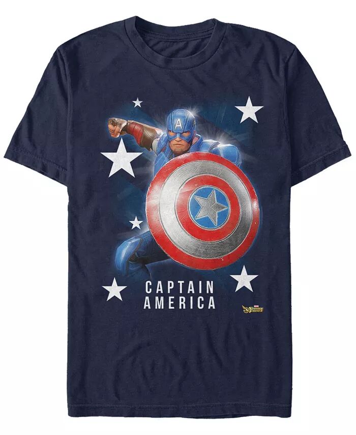 

Футболка с коротким рукавом Marvel Men's Captain America Super Shield Fifth Sun, синий