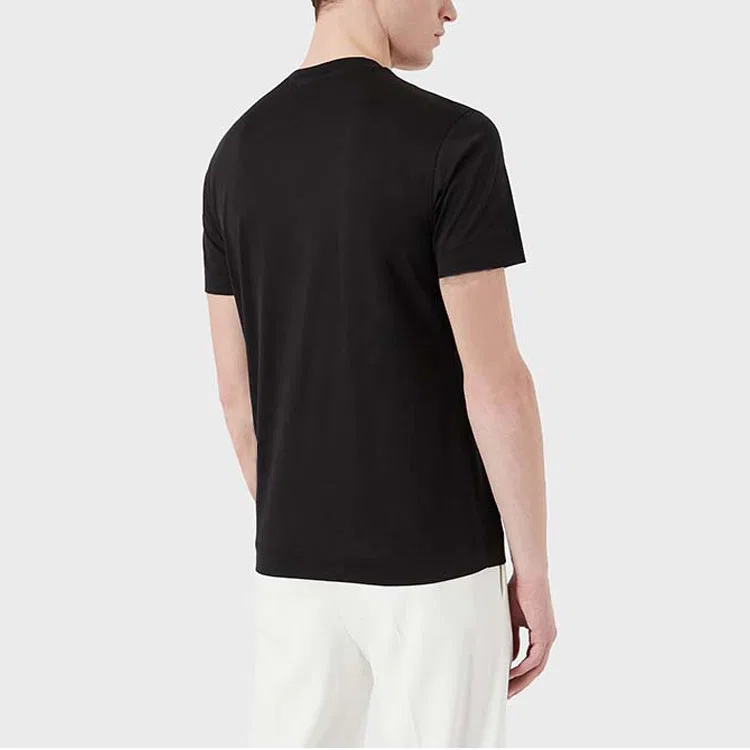 Футболка Pre Owned с принтом логотипа EMPORIO ARMANI, Black — фото 4