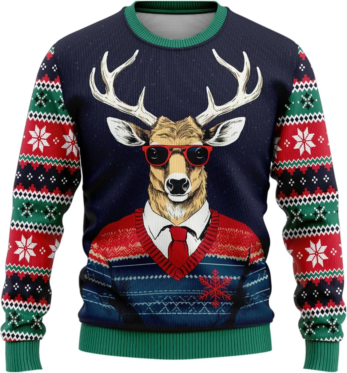 

Рождественский свитер с оленями для женщин - серия 8 V-DECORPARKS