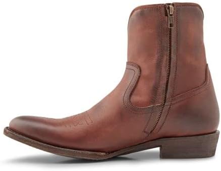 Мужские ботинки Frye Austin Inside Zip - стильная, прочная кожаная обувь с амортизирующей стелькой для комфорта и боковой застежкой-молнией, ковбойский стиль, Cognac - Renice Leather — фото 3