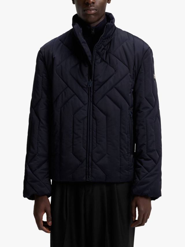 

HUGO куртка из сатина с водонепроницаемой стёжкой HUGO BOSS, Navy