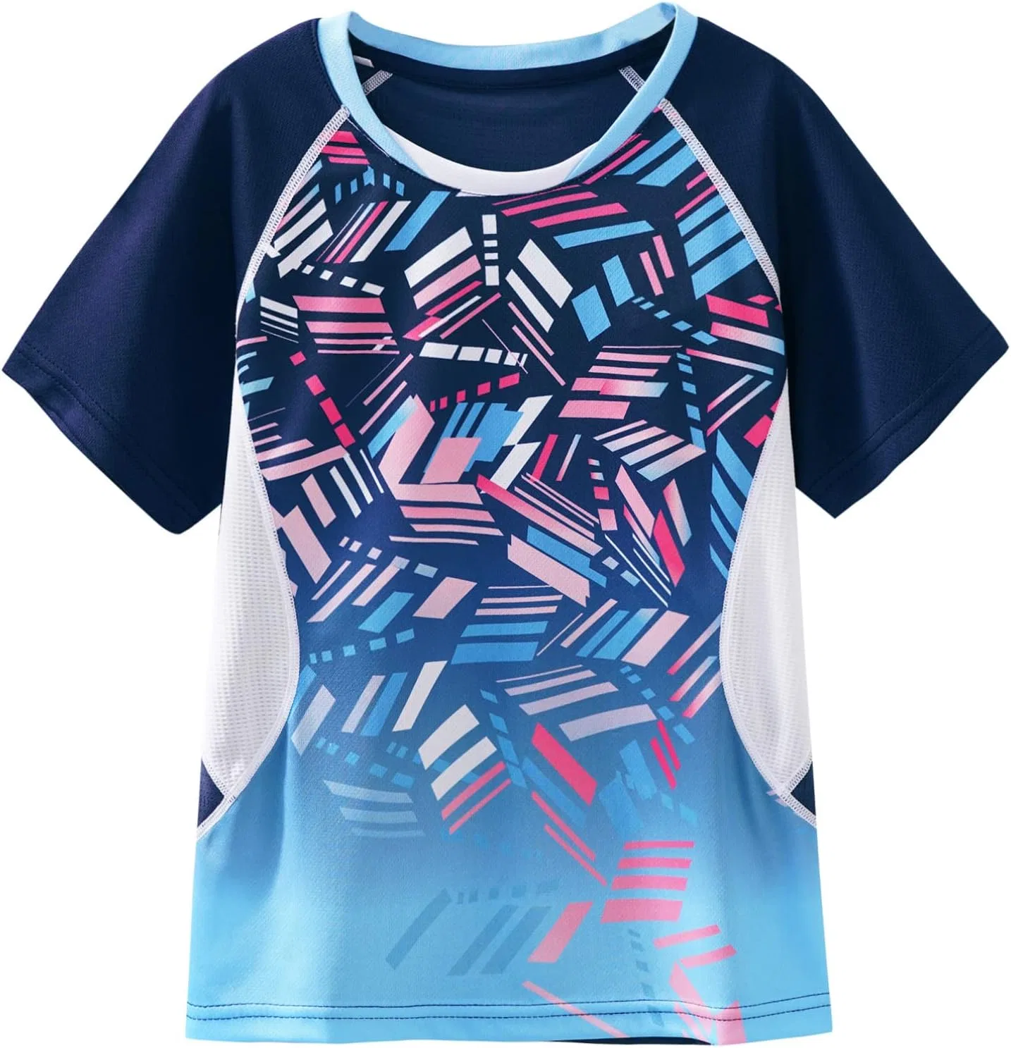 Детская футболка спортивная Jugaoge, дышащая, Navy Blue&blue — фото 4