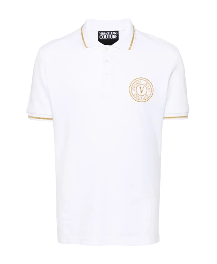 

Рубашка поло: мужская мода Versace Jeans Couture, белый