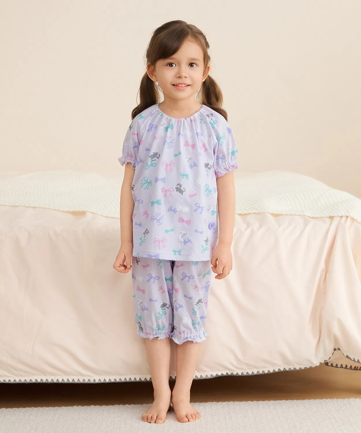 Детская пижама с коротким рукавом Citrus Ribbon, хлопок, лавандовый