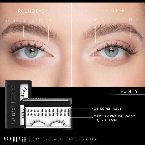 Кокетливые накладные ресницы в пучках, 36 шт./1 упаковка. Nanolash Diy eyelash extensions — фото 2