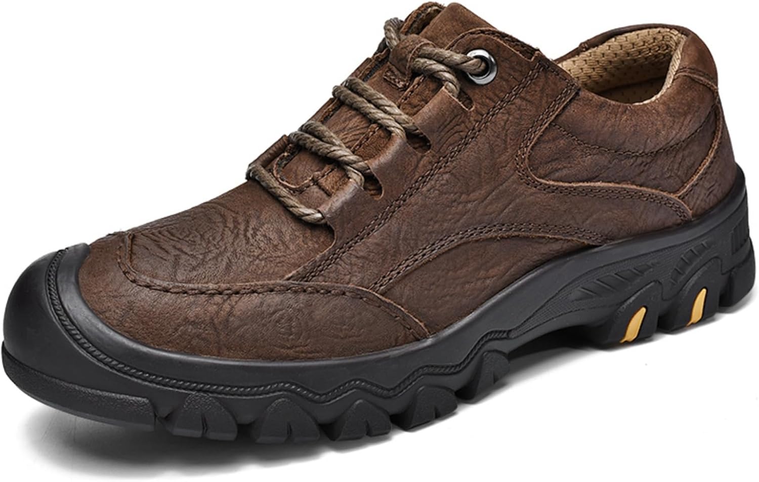 

Мужские кожаные походные ботинки на шнуровке - противоскользящие треккинговые кроссовки, дышащие, для прогулок на открытом воздухе, весна-осень, повседневная обувь Kelibasi, коричневый