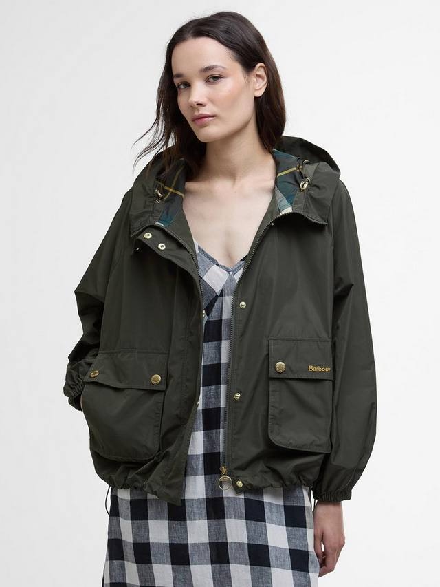 

Непромокаемая куртка с капюшоном mae Barbour, цвет Olive/Ancient Tartan