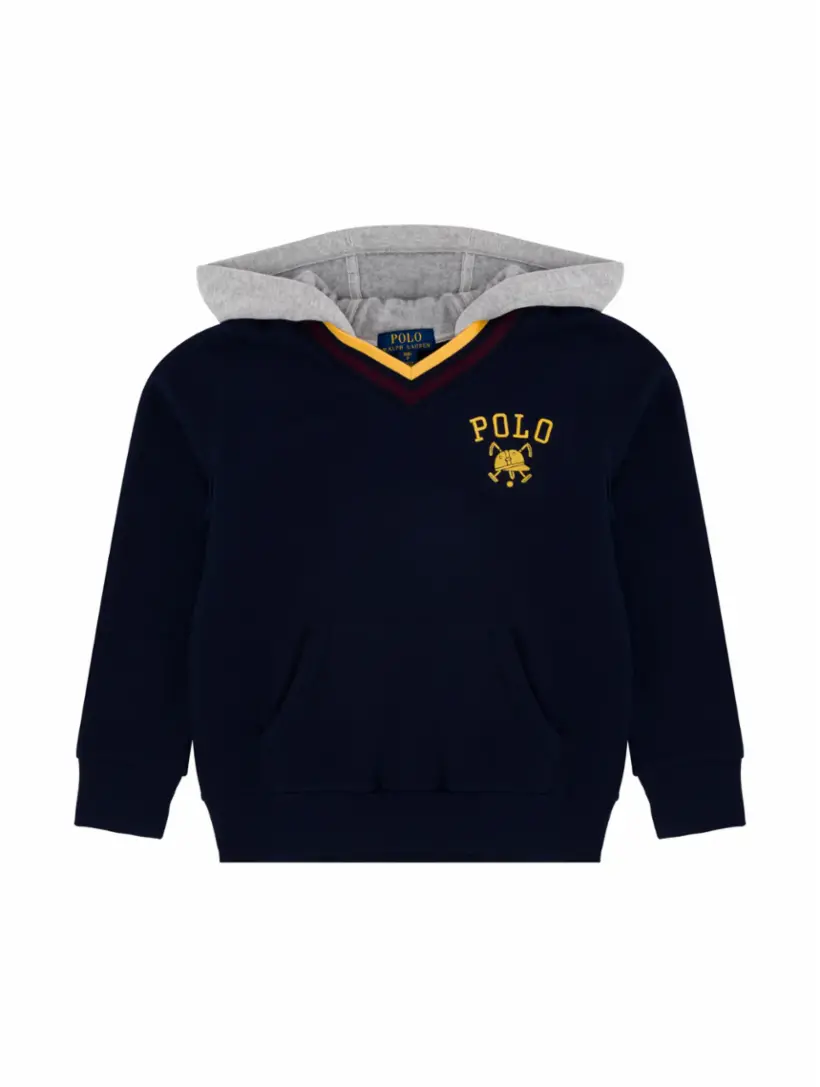 

Хлопковый пуловер с капюшоном Ralph Lauren, тёмно-синий