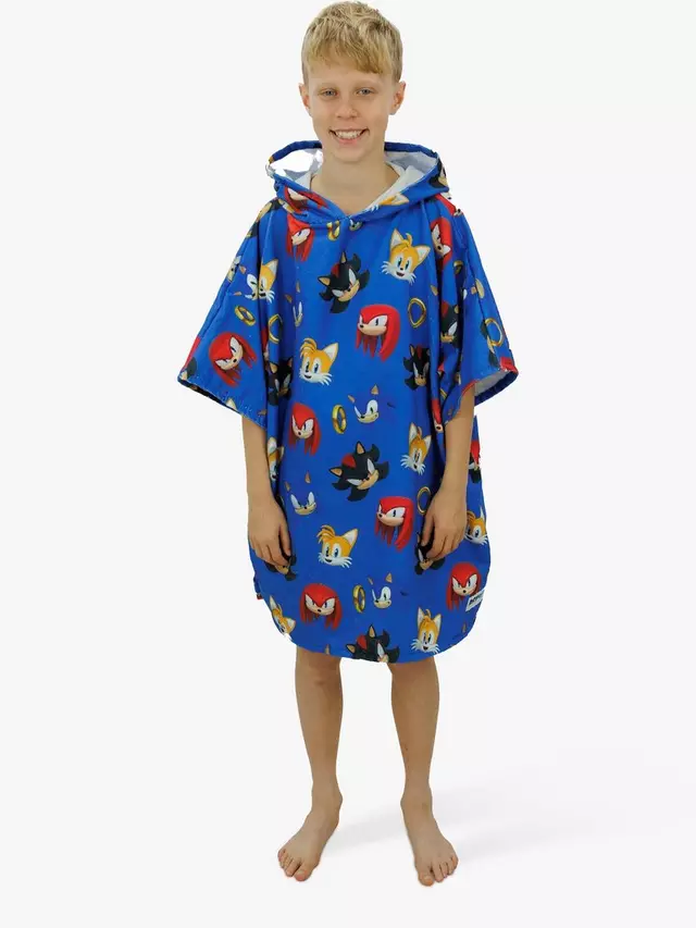 

Полотенце Sonic the Hedgehog DryMee Hooded, цвет blue/multi