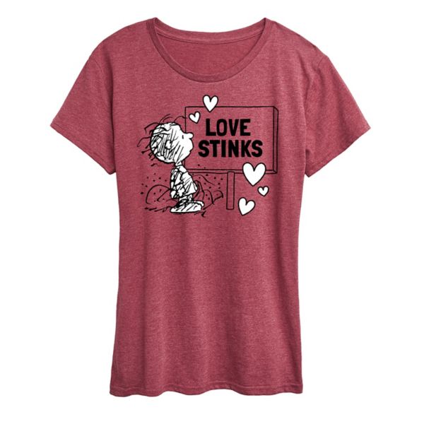 

Женская футболка с рисунком «Peaths Pig Pen Love Stinks» Licensed Character, красный