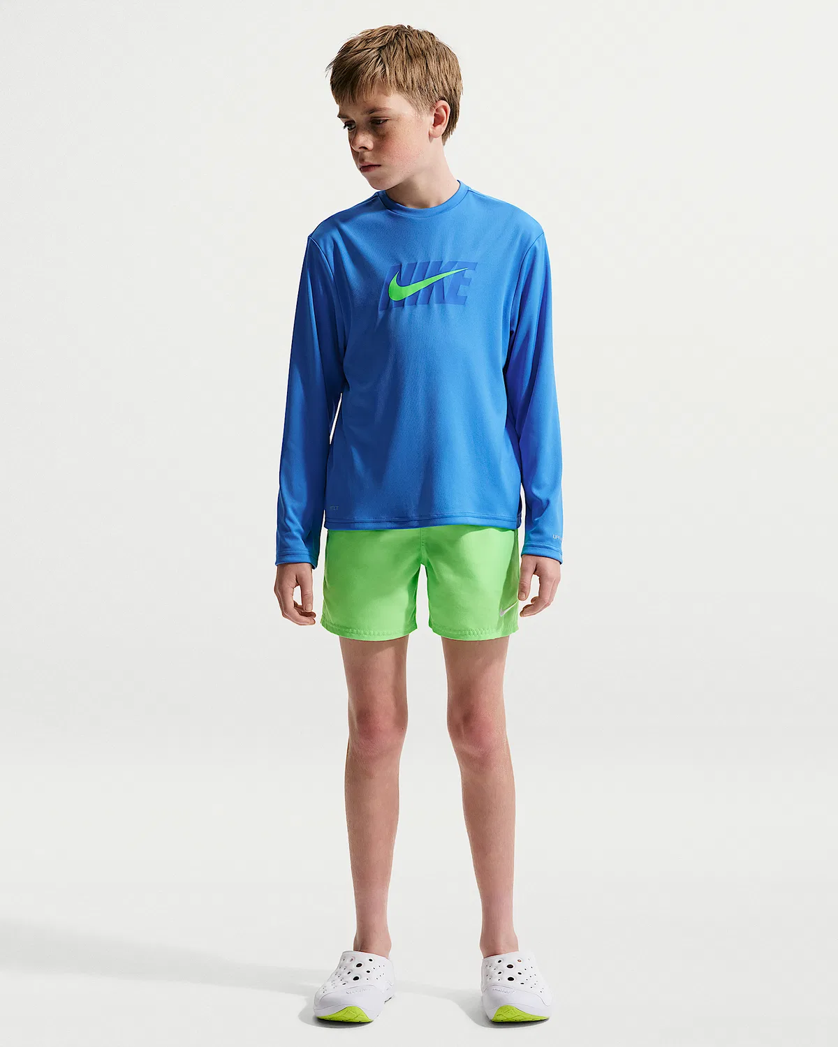 Детская (мальчиковая) длинная футболка Nike Swim Hydroguard Dri-FIT UV, Blue Crystal