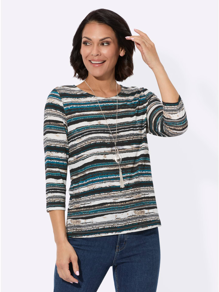 

Рубашка с круглым вырезом с принтом нефритово-бежевого цвета WITT WEIDEN