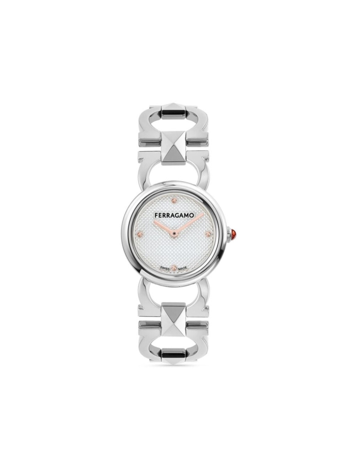 

Наручные часы Double Gancini Stud 25 мм Ferragamo, белый