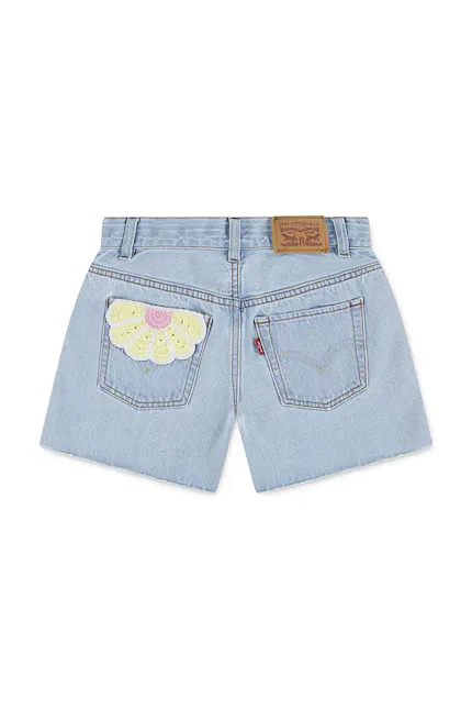 Шорты джинсовые Crochet Applique A Line Levi's, синий — фото 3