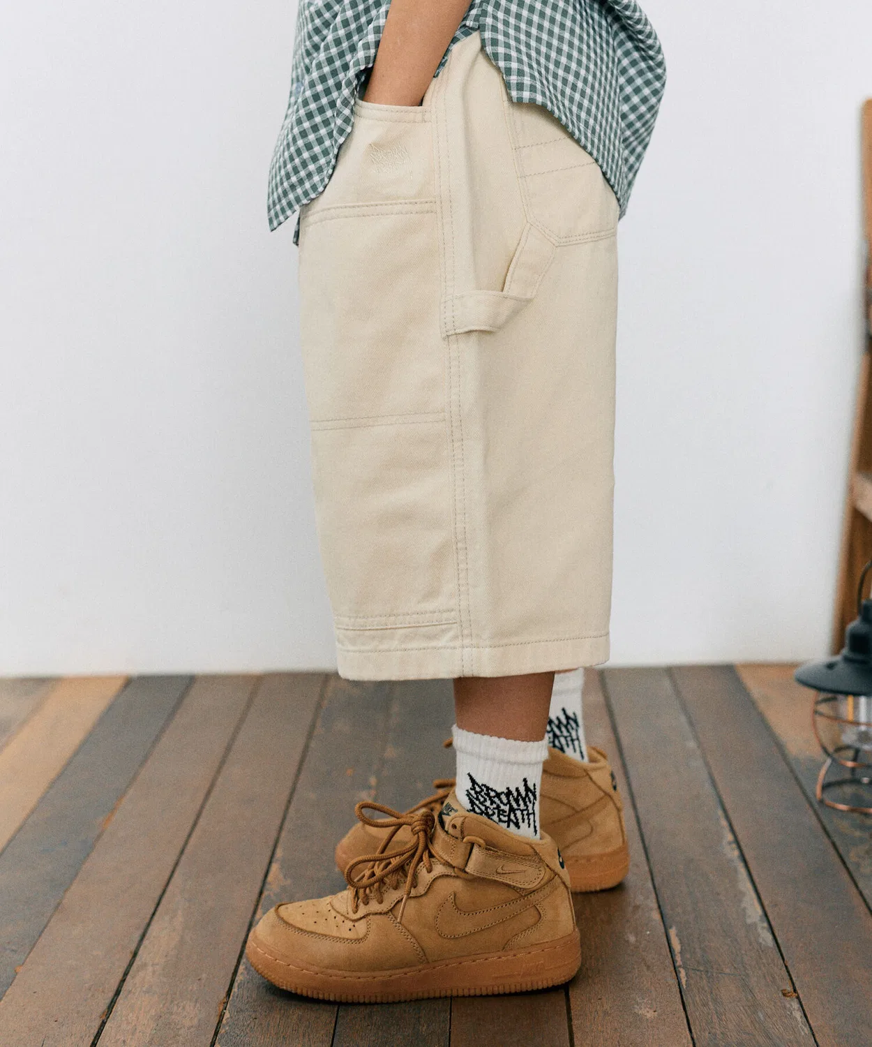 Детские кремовые брюки Kids Double Knee Bermuda Pants от Brownbreath Kids