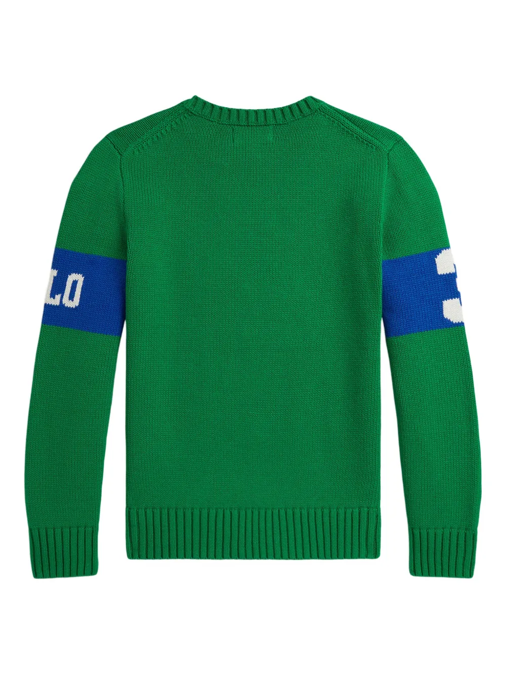 Свитер вязки интарсия Polo Ralph Lauren Kids, зеленый — фото 2