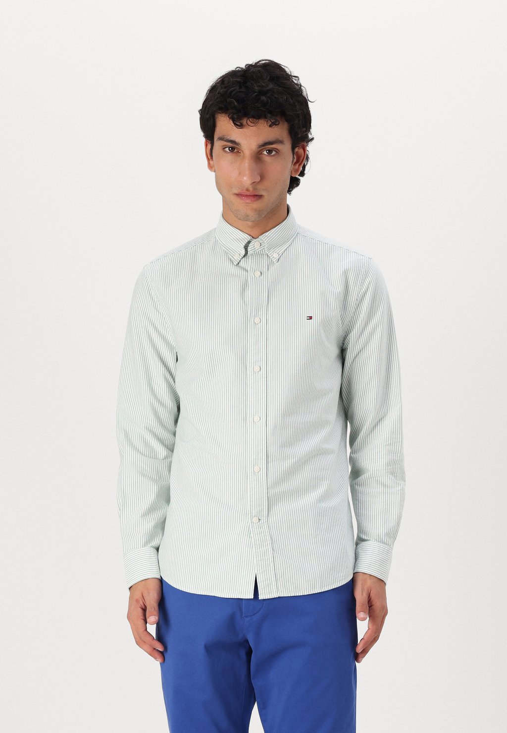 Рубашка HERITAGE OXFORD STRIPE SHIRT Tommy Hilfiger, зеленый — фото 4