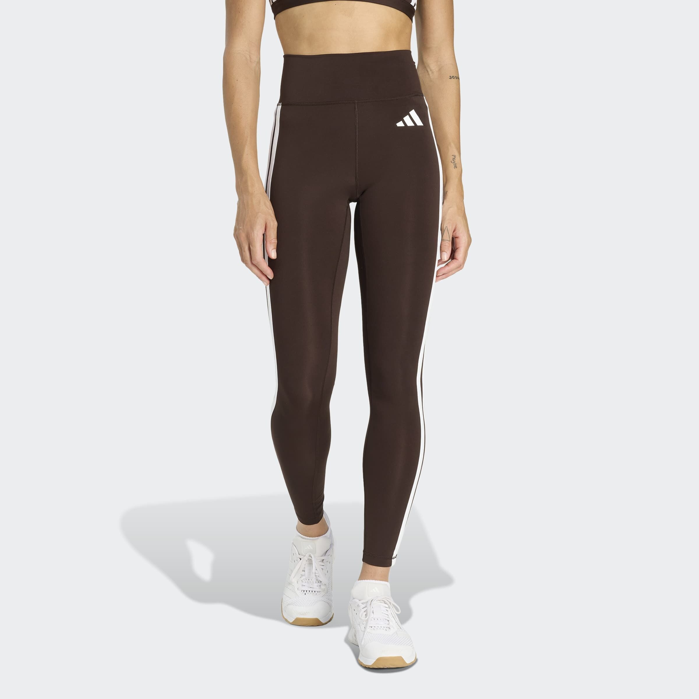 Adidas Performance Узкие спортивные штаны 'Optime Essentials' в коричневом цвете — фото 3