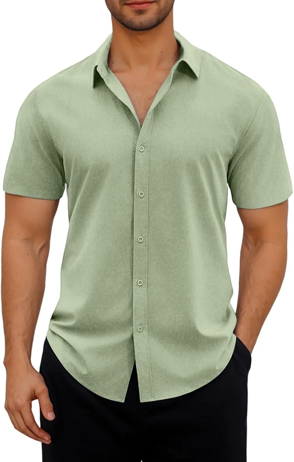 

Мужская рубашка с коротким рукавом Casual Button Down Wrinkle Free