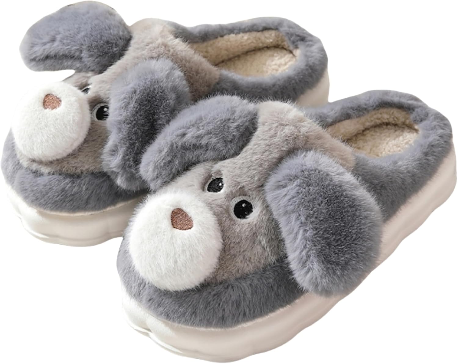 

Мультяшные тапочки - мужские и женские домашние хлопковые тапочки Lichenhao, серый