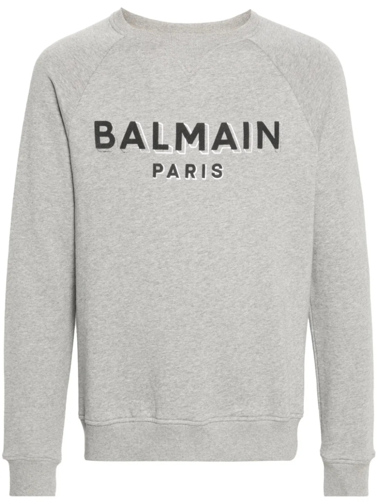 

Balmain меланжевая толстовка с логотипом, серый