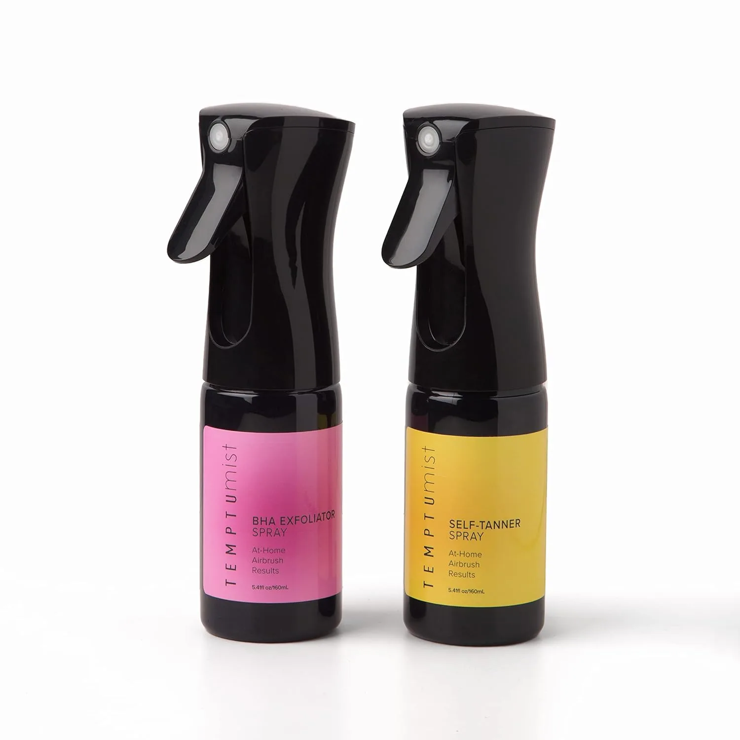 TEMPTU Mist Self Tanner спрей для автозагара и Pre Tan BHA эксфолиатор в Deluxe Ultra Fine Continuous Sprayer, Natural Gradual Tanning Water и No Rinse Hydrating Exfoliant, веганское средство для автозагара для лица и тела 160 мл (2 шт.)