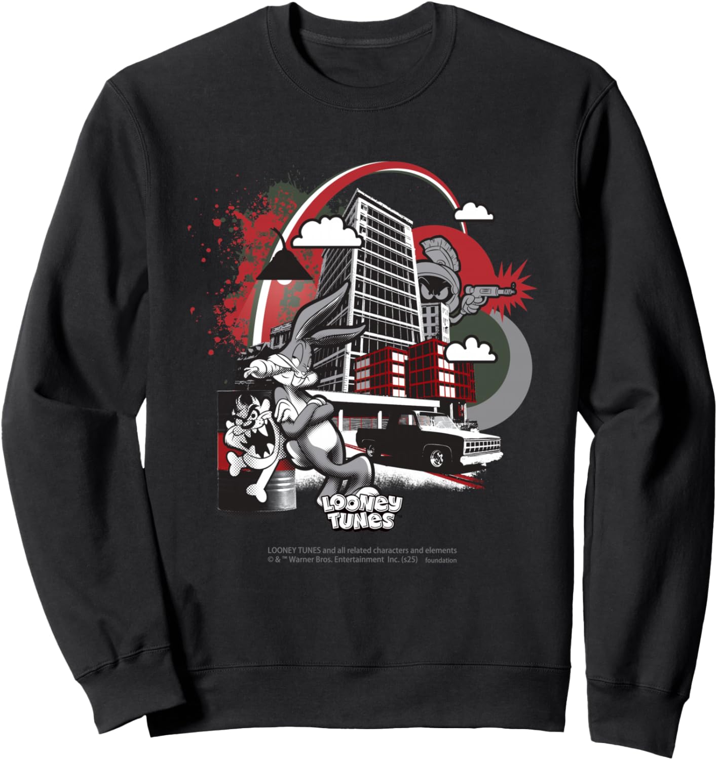 

Толстовка с изображением Багса Банни и морковки во рту из мультфильма Looney Tunes, черный